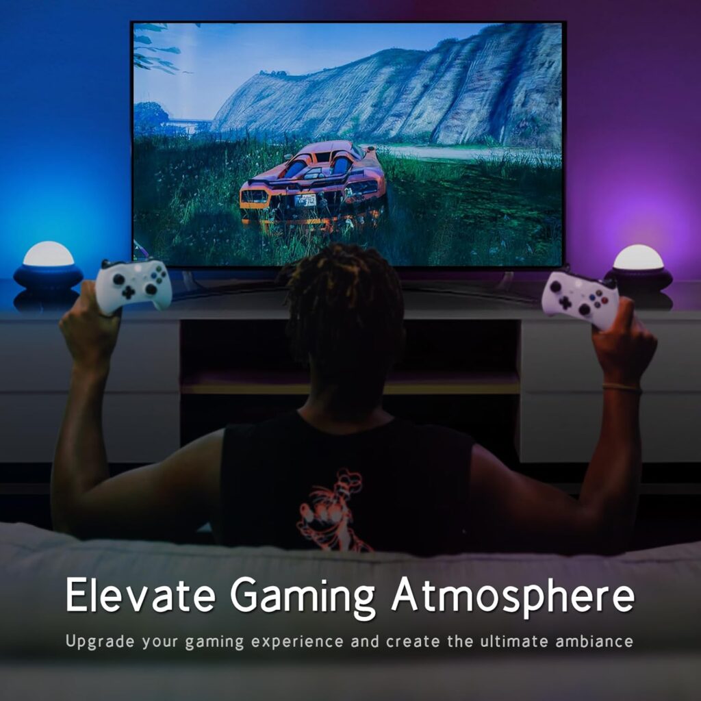 NewSumVi Gamer LED Lights Gamer Gifts Room Decor for Boys, Gaming Lights Multiple Colors 2-in-1 Effect for Gaming Setup 2 Packs/Set