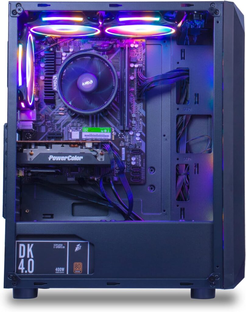 MXZ Gaming Desktop Computer, AMD Ryzen 5 5500, GTX1660S 6GB, 16GB DDR4, NVME 500GB SSD, 6RGB Fans, Win 11 Pro Ready, Gamer Desktop Computer(R5 5500| GTX1660S)