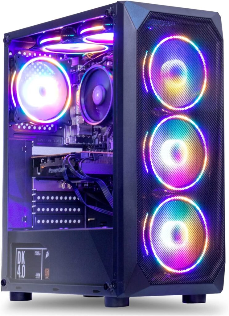 MXZ Gaming Desktop Computer, AMD Ryzen 5 5500, GTX1660S 6GB, 16GB DDR4, NVME 500GB SSD, 6RGB Fans, Win 11 Pro Ready, Gamer Desktop Computer(R5 5500| GTX1660S)